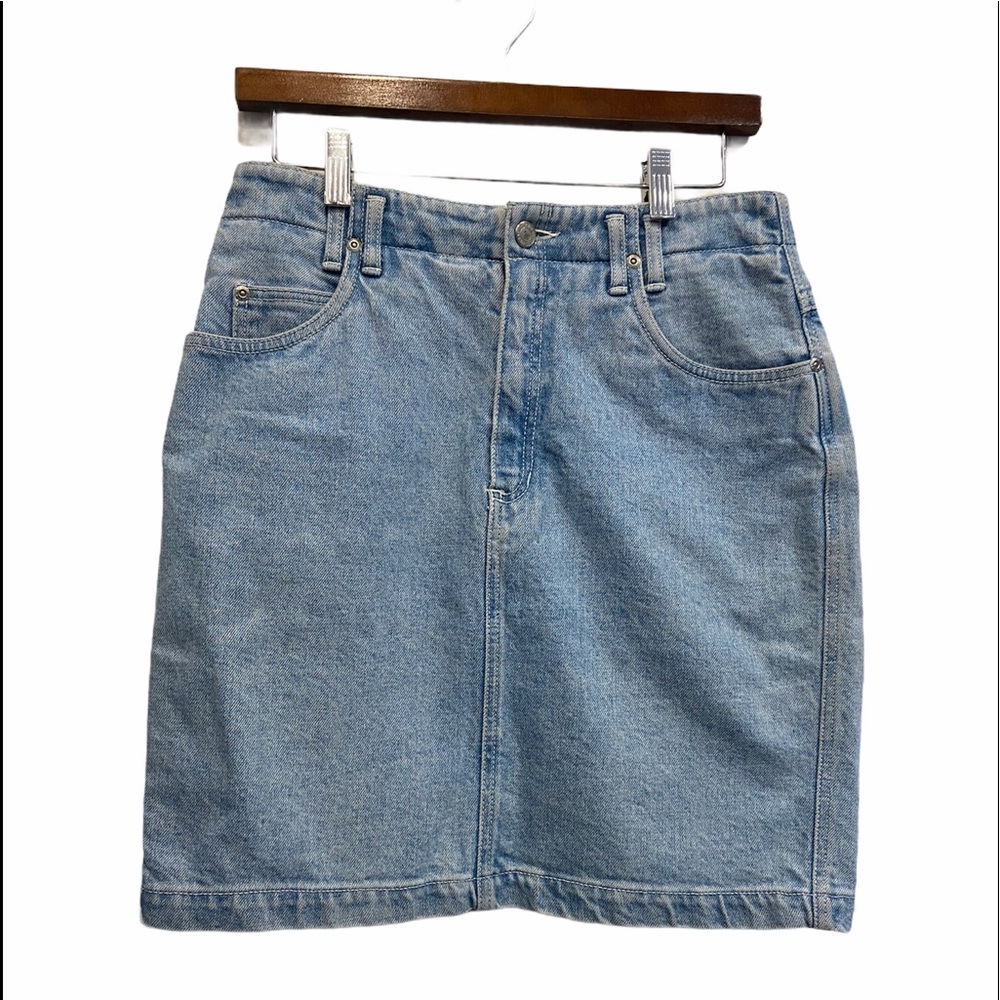 Lizwear Vintage Light Blue Denim Jeans Skirt Size 8 EUC
